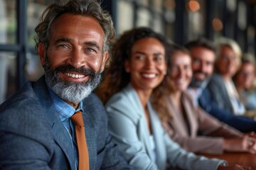 Fototapeta premium Smiling Business Professionals at Desk
