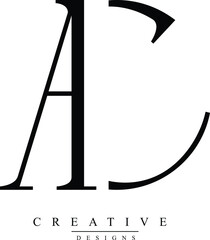 AC CA A C abstract vector logo monogram template