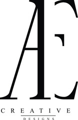 AE EA A E abstract vector logo monogram template