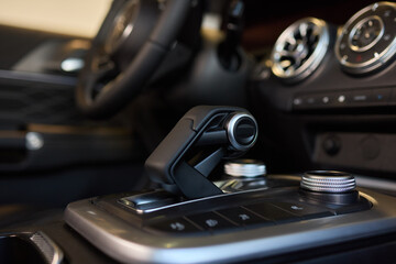 Macro shot of a car gear lever an essential auto part