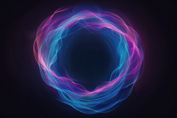 Fototapeta premium Creative digital tech circle on dark background. Big data and technology concept. 3D Rendering. 