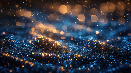 Fototapeta premium Blue and gold Abstract background and bokeh on New Year's Eve