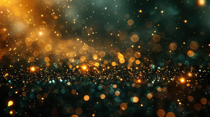 Fototapeta premium Dark green and gold Abstract background and bokeh on New Year's Eve