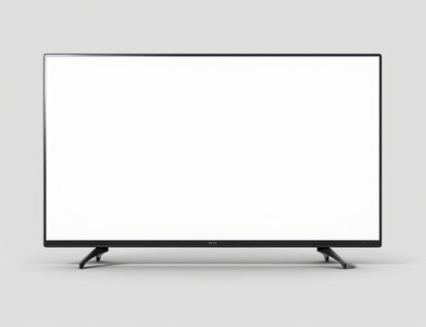 Realistic oled tv screen. Smart tv mockup isolated on transparent background. Vector illustration.
