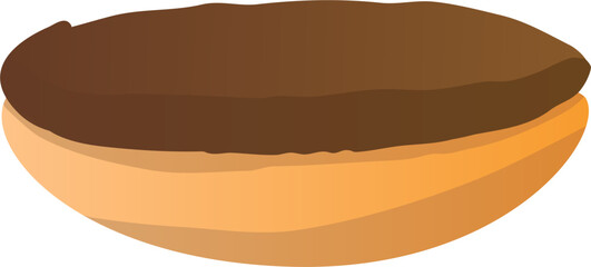 Hamburger with eyes sesame cheese and dripping sauces. Vector illustration