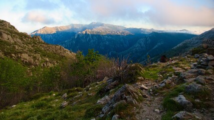 Obraz premium hiking the GR20 trail corsica island france