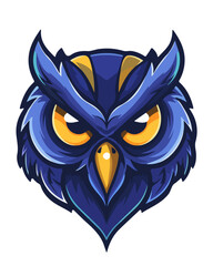 Aggressive Blue Owl Mascot Logo