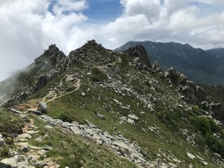 Fototapeta premium hiking the GR20 trail corsica island france