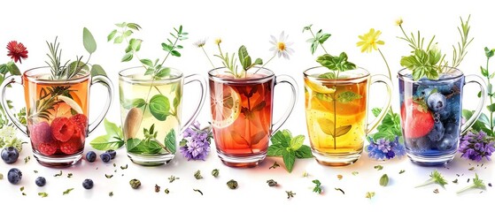 Soothing herbal tea collection, Mental health, Relaxation and wellness