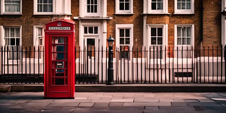 Typical telephone booth in the United Kingdom.