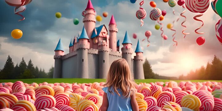 Child in a magical and sweet world.