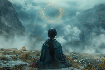 Obraz premium Shambhala, the awakening system, rooted in ancient spiritual traditions and modern mindfulness, guides individuals towards enlightenment through meditation and self-awareness. 