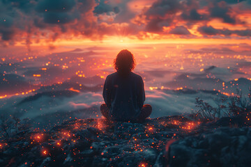 Obraz premium Shambhala, the awakening system, rooted in ancient spiritual traditions and modern mindfulness, guides individuals towards enlightenment through meditation and self-awareness