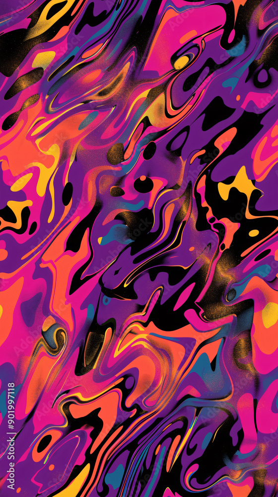 Leinwandbilder Vibrant and energizing abstract background featuring a psychedelic swirl pattern, ideal for adding movement to any project