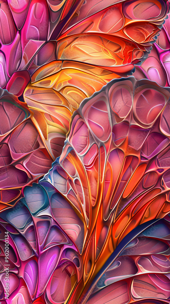 Fototapete colorful abstract background with organic shapes creating a seamless pattern