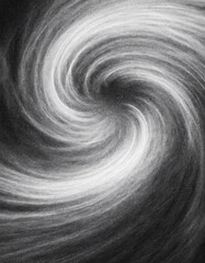 Dynamic Monochrome Spiral. Swirling Grayscale Vortex Motion and Depth in a Striking Abstract Pattern. Vertical Banner Wallpaper Background With Copy Space