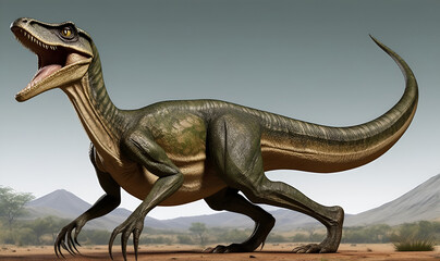 Fototapeta premium A realistic depiction of a dinosaur similar to Coelophysis
