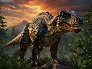 Realistic image of a dinosaur similar to allosaurus