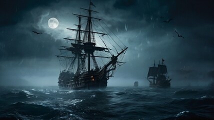 Fototapeta premium ship in the night