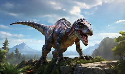 Realistic image of a dinosaur similar to allosaurus