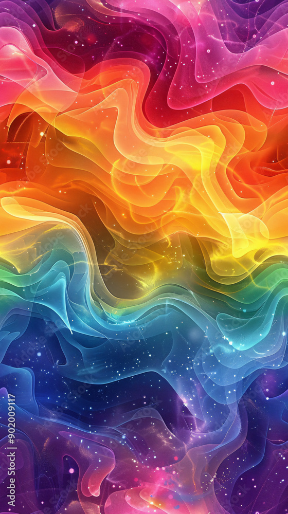 Poster Abstract colorful waves background forming a colorful and festive design