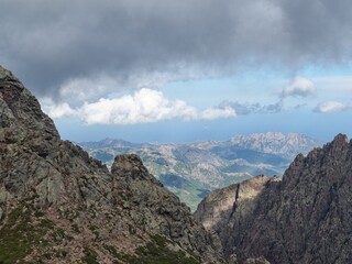 Fototapeta premium hiking the GR20 trail corsica island france