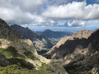 Naklejka premium hiking the GR20 trail corsica island france