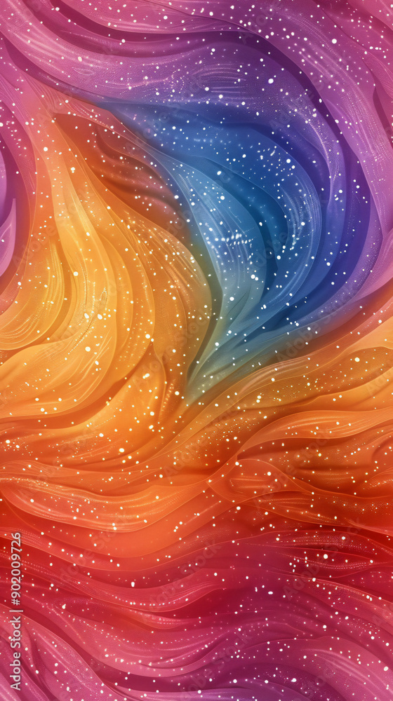Poster Vibrant abstract backdrop featuring flowing lines and sparkling particles for a captivating visual impact