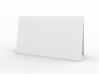 Blank white 3D illustration of a table tent card.