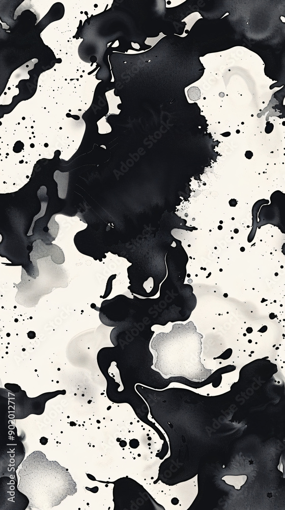 Aufkleber Monochromatic abstract seamless pattern creating an artistic backdrop