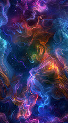 Fototapeta premium Vibrant nebula clouds creating stars in a seamless outer space pattern