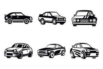 Cars icon Set vector, Icons of gray cars. flat vector icons on white background