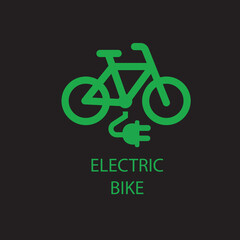 Fototapeta premium Electric bike icon ecologic transport e-bike vector 