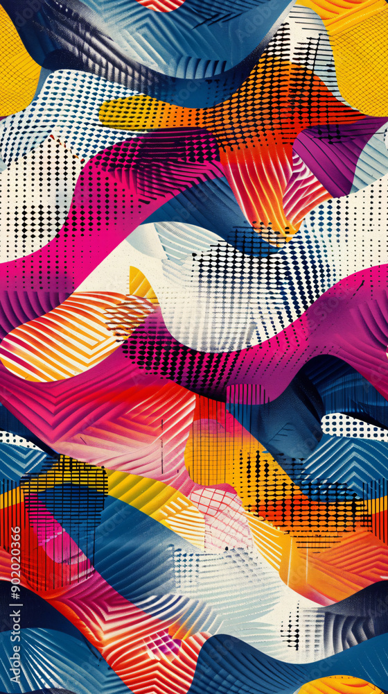 Poster Vibrant and contemporary abstract seamless pattern to infuse energy and style into any design project