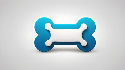 Dog chewing treat bone logo on white background. Generative AI