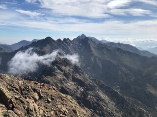 Fototapeta premium hiking the GR20 trail corsica island france