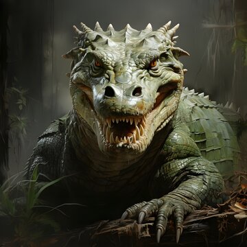 alligator in the night