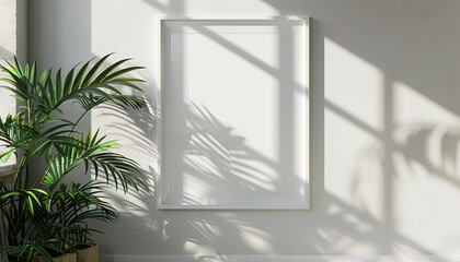 Fototapeta premium Scandinavian Interior Design Style with empty frame
