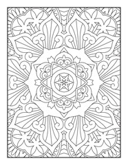 Mandala Coloring Pages. Seamless vector pattern. Black and white linear drawing. Mandala Coloring Book For Adult. Mandala Coloring Book. coloring page for children and adults. 