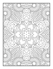 Mandala Coloring Pages. Seamless vector pattern. Black and white linear drawing. Mandala Coloring Book For Adult. Mandala Coloring Book. coloring page for children and adults. 