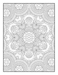 Mandala Coloring Pages. Seamless vector pattern. Black and white linear drawing. Mandala Coloring Book For Adult. Mandala Coloring Book. coloring page for children and adults. 