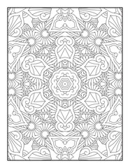 Mandala Coloring Pages. Seamless vector pattern. Black and white linear drawing. Mandala Coloring Book For Adult. Mandala Coloring Book. coloring page for children and adults. 
