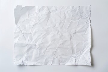 Crumpled White Paper Sheet on a Flat Surface