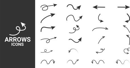Arrows icons set. Arrow collection. Circle arrows, rotate arrow, spinning loading 
symbol. Vector Illustration.