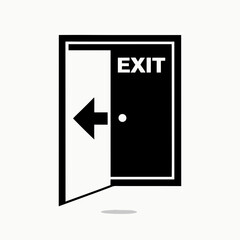 Minimalist Exit Icon on White Background Simple and Clean Design