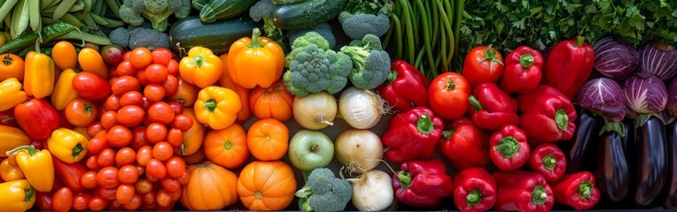 Vibrant Display of Fresh Organic Vegetables in Market
