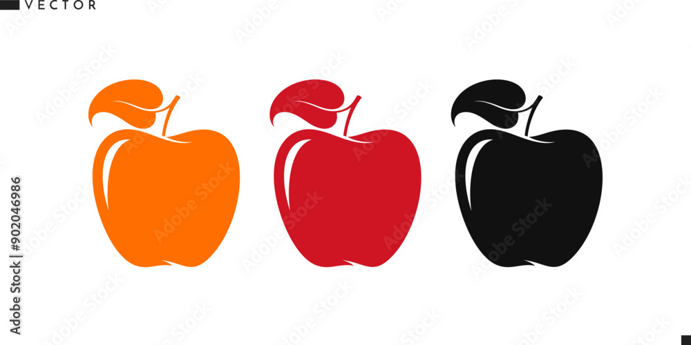 Wall mural Abstract apple silhouette. Bright fruit