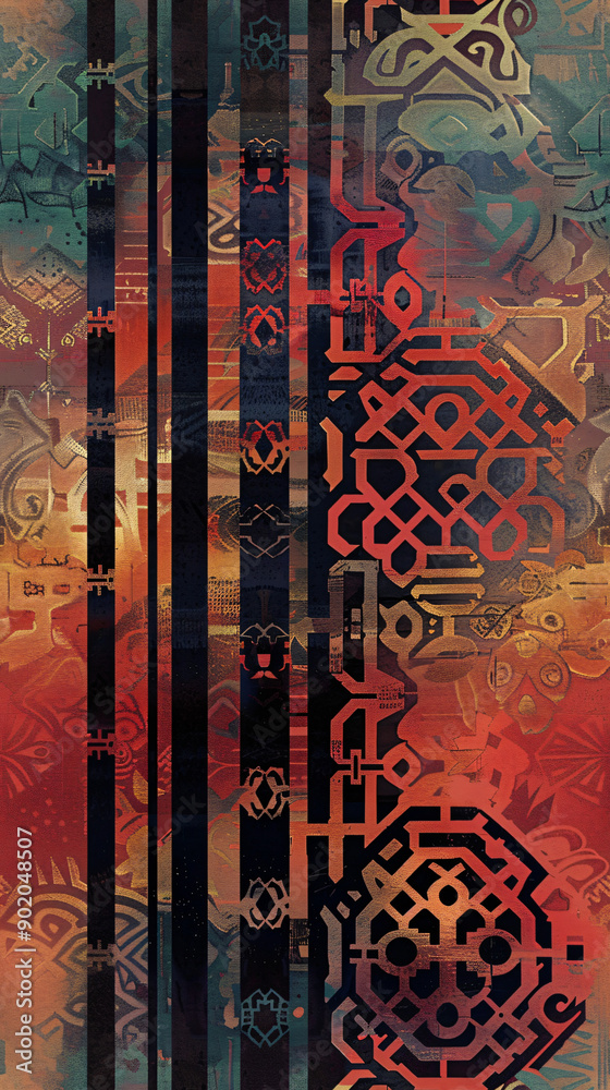 Leinwandbilder Seamless pattern repeating abstract shapes forming textured background design, great for using on various surfaces