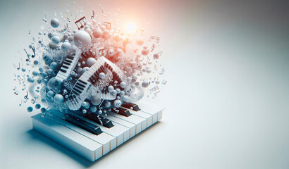 Fototapeta premium A piano with a piano on the top of it