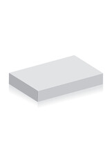 Flat box mockup, gift box mockup image, grey closed box illustration